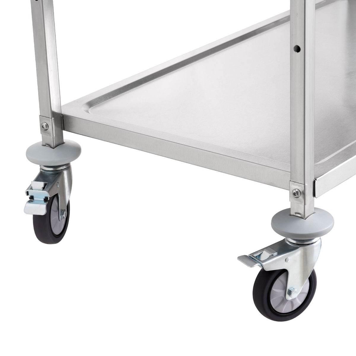 Kitchen Utility Cart, 3 Tiers, Wire Rolling Cart with 450LBS Capacity, Steel Service Cart on Wheels, Metal Storage Trolley with 80mm Basket Curved Handle PP Liner 6 Hooks, for Indoor and Outdoor