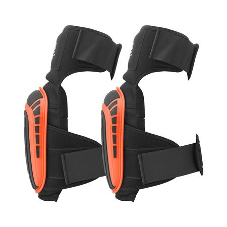 Knee Pads for Work, Extended Heavy Duty Construction Knee Pads with 2 Extension Straps, Anti-slip Foam Gel Knee Pads, Men & Women, for Gardening Flooring Roofing and Cleaning, Black and Orange