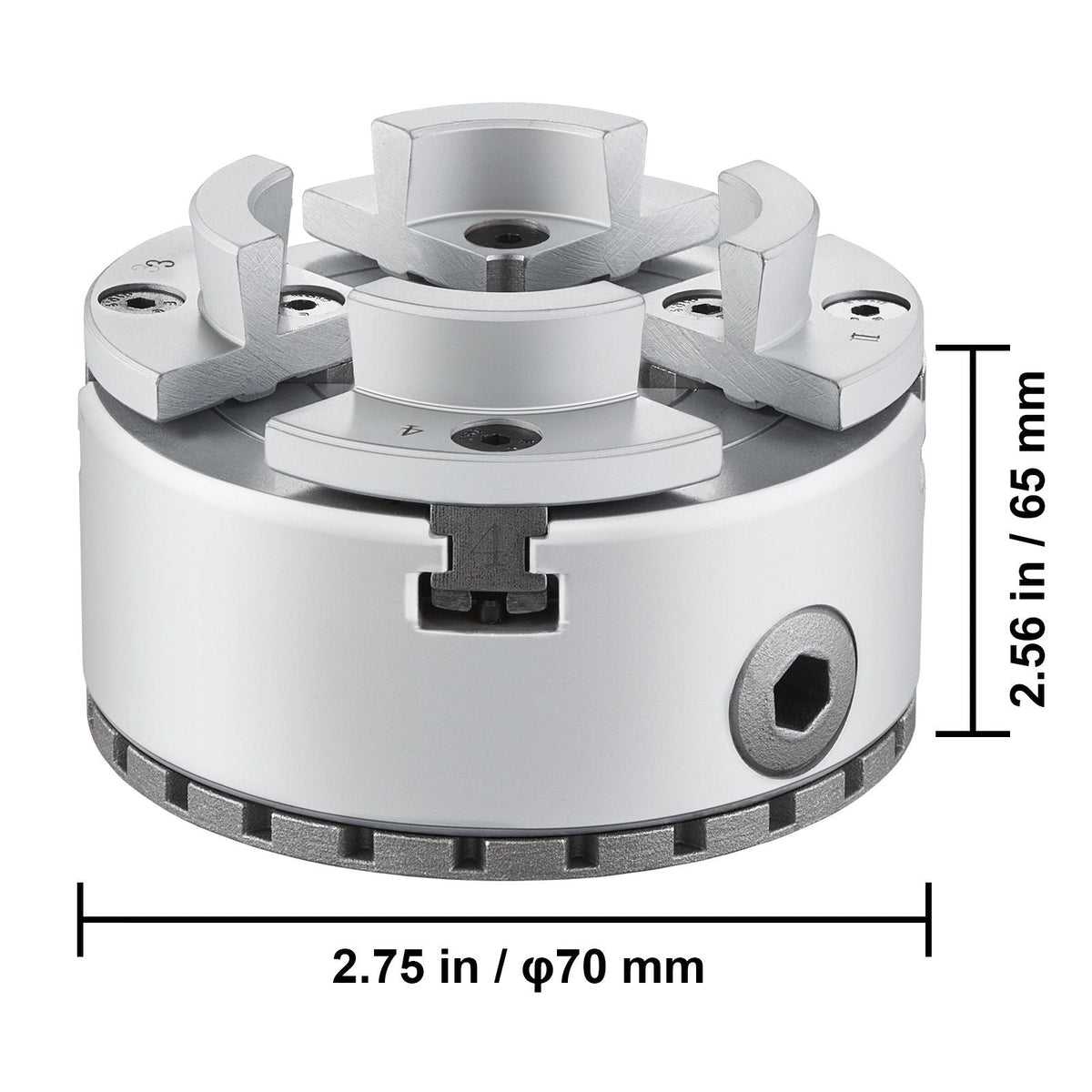 KP2-3/4 Lathe Chuck, 4-Jaw 2.75" Diameter, Metal Lathe Chuck Turning Machine Accessories, Self-centering Tool, for Lathe, Precision Machining, Grinding Machines, Milling Machines
