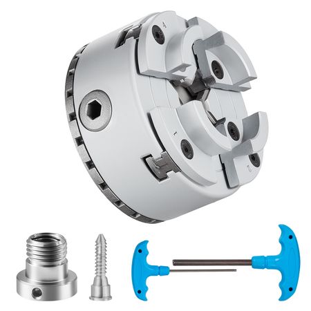 KP96 Lathe Chuck, 4-Jaw 3.75" Diameter, Metal Lathe Chuck Turning Machine Accessories, Self-centering Tool, for Lathe, Precision Machining, Grinding Machines, Milling Machines