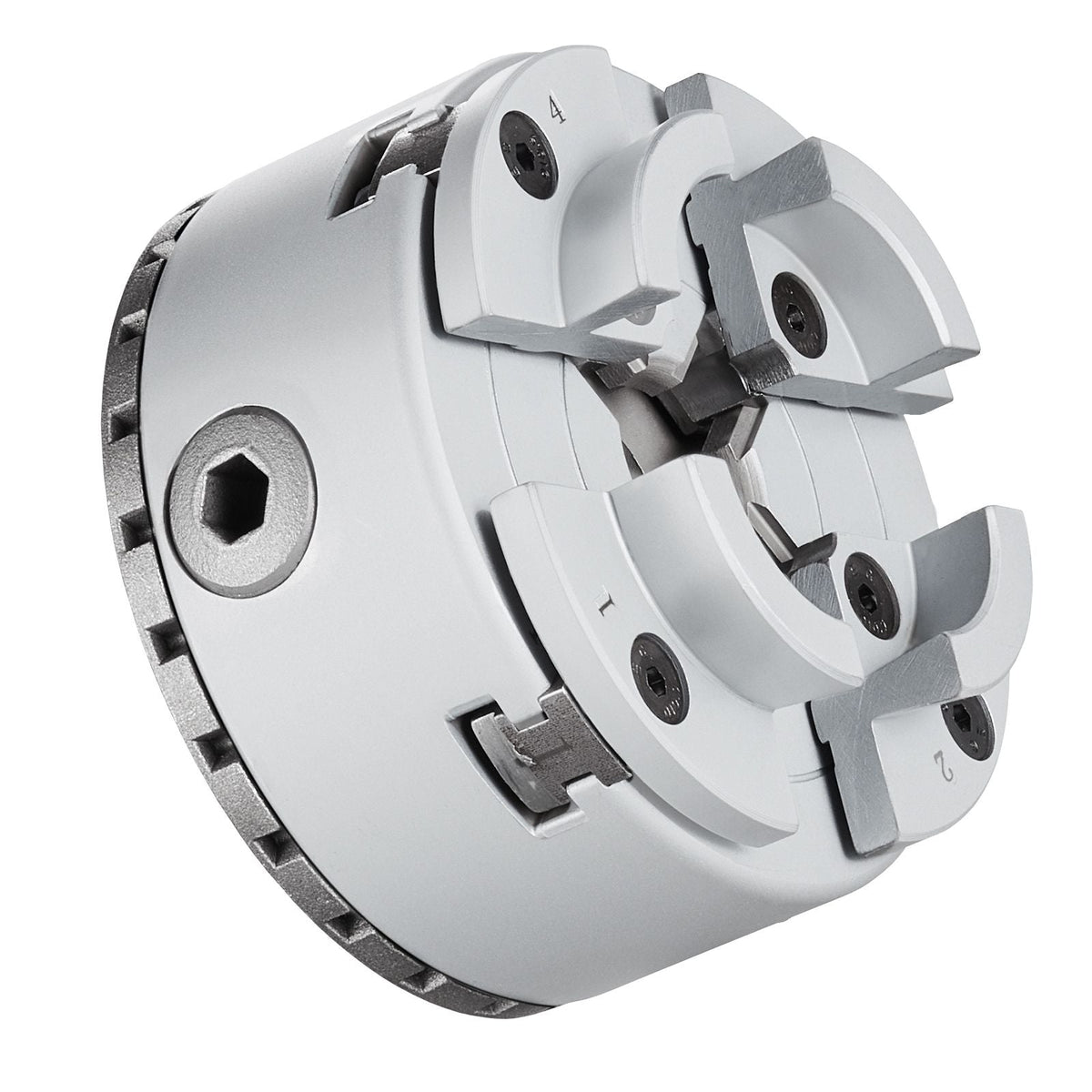 KP965 Lathe Chuck, 4-Jaw 3.75" Diameter, Metal Lathe Chuck Turning Machine Accessories with 5 Sets of Jaws, Self-centering Tool, for Precision Machining, Grinding Machines, Milling Machines