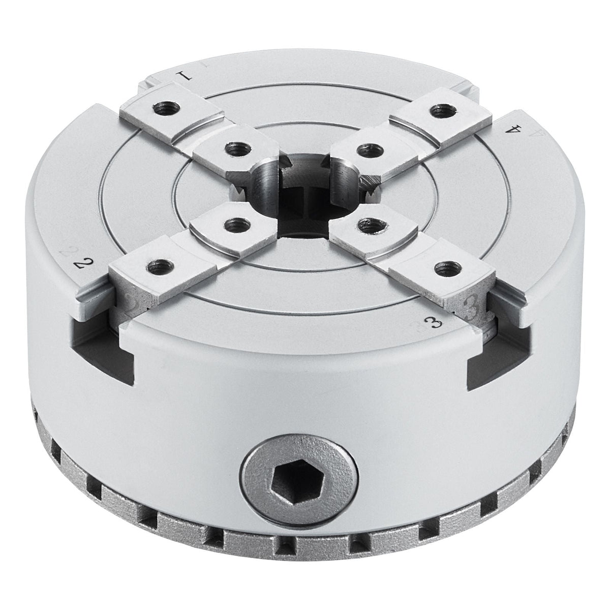 KP965 Lathe Chuck, 4-Jaw 3.75" Diameter, Metal Lathe Chuck Turning Machine Accessories with 5 Sets of Jaws, Self-centering Tool, for Precision Machining, Grinding Machines, Milling Machines