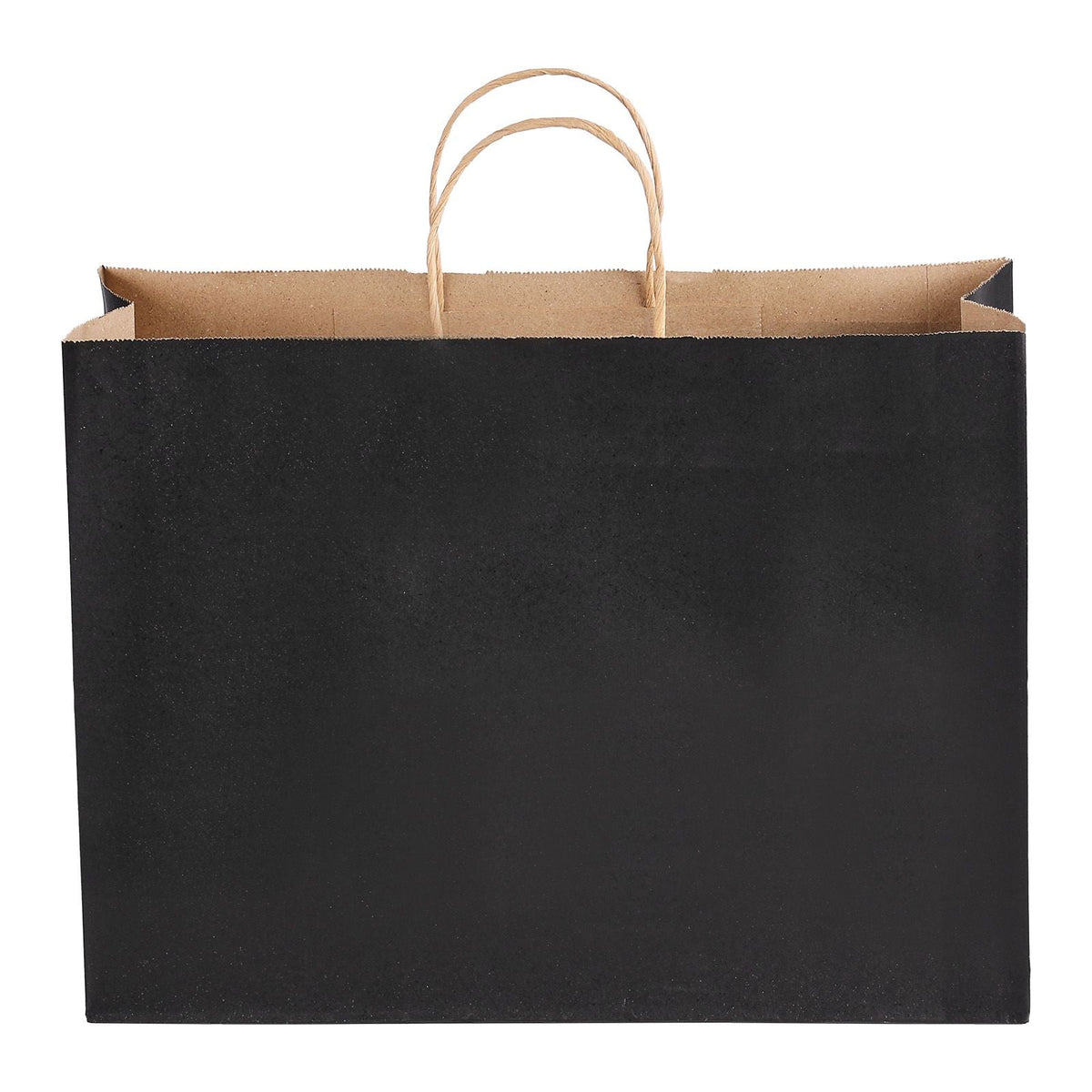 Kraft Paper Bags with Handles, 100Pcs 16 x 6 x 12 in, Large Paper Grocery Bags, Reusable & 100% Recycled Take-Out Sacks, Plain Party Bag Bulk for Birthday, Wedding, Business, Goody, Black