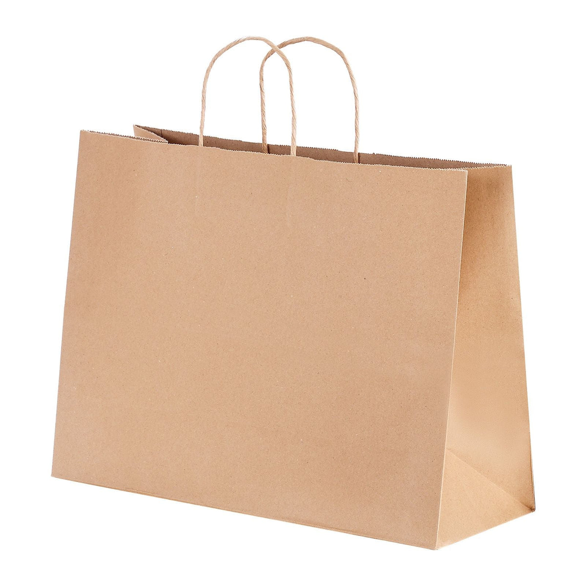 Kraft Paper Bags with Handles, 100Pcs 16 x 6 x 12 in, Large Paper Grocery Bags, Reusable & Recycled Take-Out Sacks, Plain Party Bag Bulk for Birthday, Wedding, Business, Goody, Brown