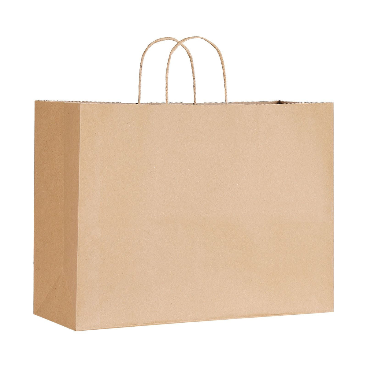 Kraft Paper Bags with Handles, 100Pcs 16 x 6 x 12 in, Large Paper Grocery Bags, Reusable & Recycled Take-Out Sacks, Plain Party Bag Bulk for Birthday, Wedding, Business, Goody, Brown