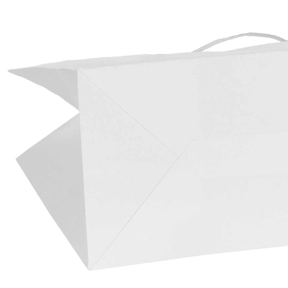 Kraft Paper Bags with Handles, 100Pcs 16 x 6 x 12 in, Large Paper Grocery Bags, Reusable & Recycled Take-Out Sacks, Plain Party Bag Bulk for Birthday, Wedding, Business, Goody, White