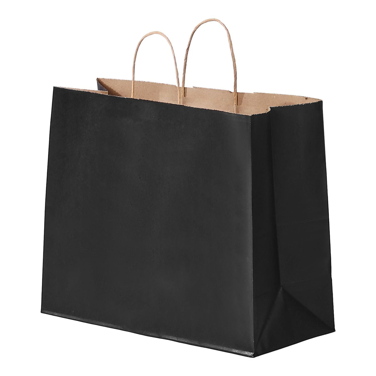 Kraft Paper Bags with Handles, 50Pcs 16 x 6 x 12 in, Large Paper Grocery Bags, Reusable & Recycled Take-Out Sacks, Plain Party Bag Bulk for Birthday, Wedding, Business, Goody, Black
