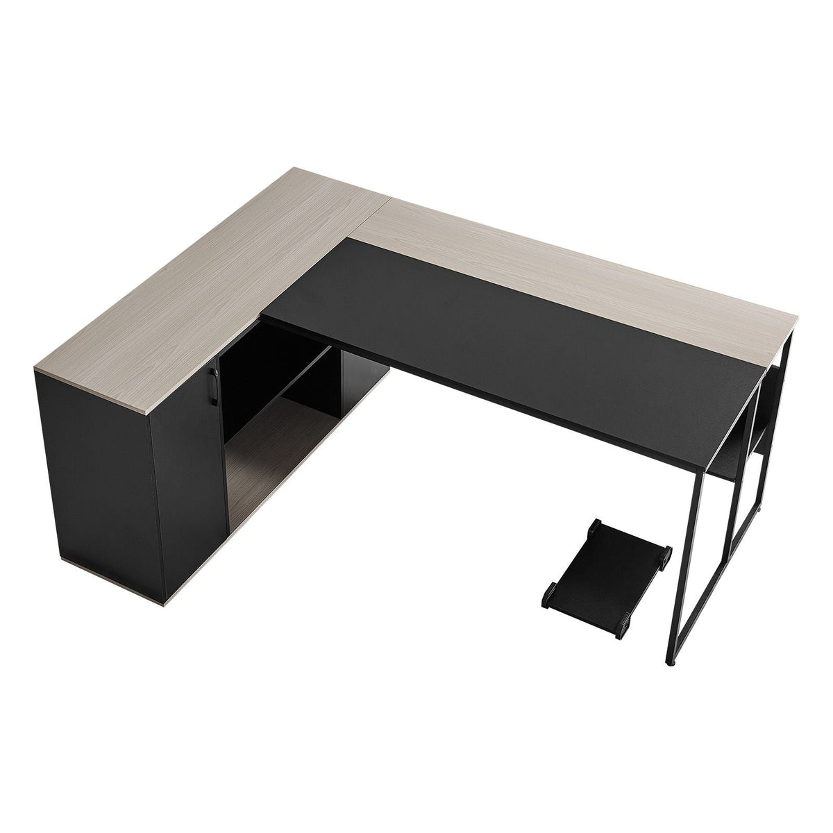 L-Shaped Executive Desk, Large Modern Office Table with Drawers & Storage Cabinet, Heavy Duty Wooden Executive Table with CPU Stand, 350 LBS Load Capacity, Easy Assembly, for Work Study Writing