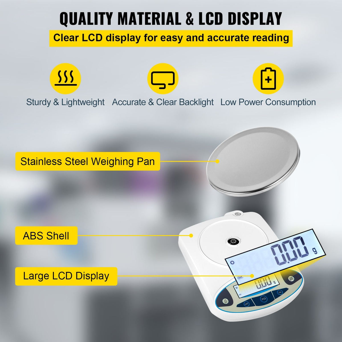 Lab Scale Analytical Balance, 3000g x 0.01g Accuracy High Precision Lab Scale 13 Units Conversion Scientific Digital Laboratory Balance Scale for Lab, Jewelry, Industrial, Business(3000g, 0.01g)