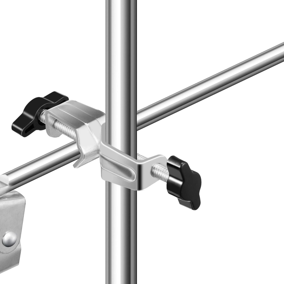 Lab Stand Support, Laboratory Retort Support Stand 2 Sets, Steel Lab Stand 23.6" Rod and 8.3" x 5.3" Cast Iron Base, Includes Flask Clamps, Burette Clamps and Cross Clamps