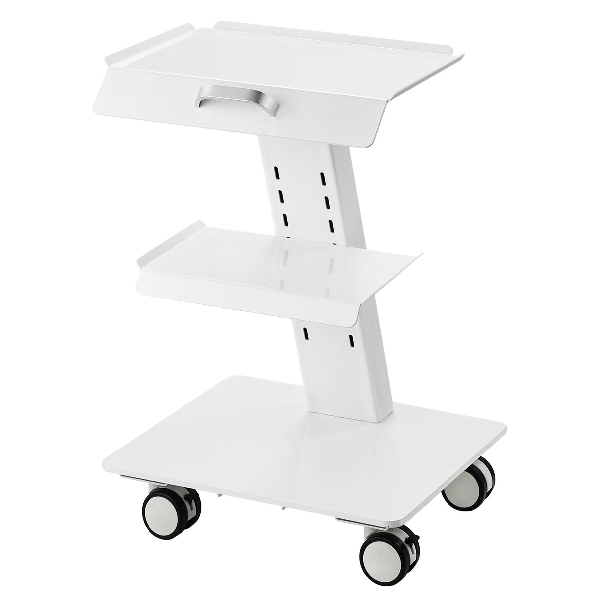 Lab Trolley, 3-Layer Rolling Lab Cart, Metal Mobile Trolley with Swivel Wheels, Tray Rolling Clinic Cart 220 lbs Weight Capacity, for Lab, Clinic, Beauty and Salon