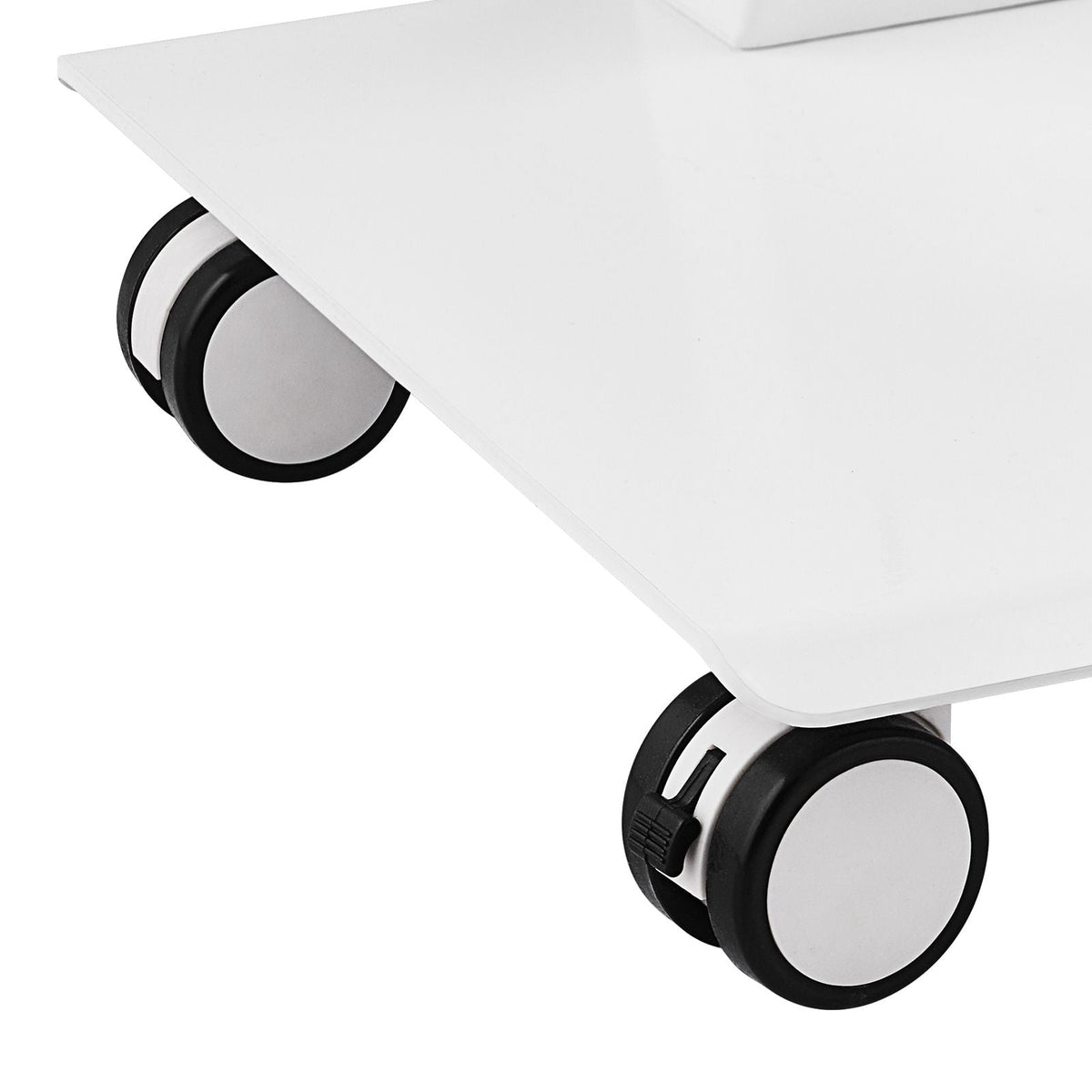 Lab Trolley, Rolling Lab Cart with Built-in Socket, 3-Layer Metal Mobile Trolley, Tray Rolling Clinic Cart with Swivel Wheels, 220 lbs Weight Capacity, for Lab, Clinic, Beauty and Salon