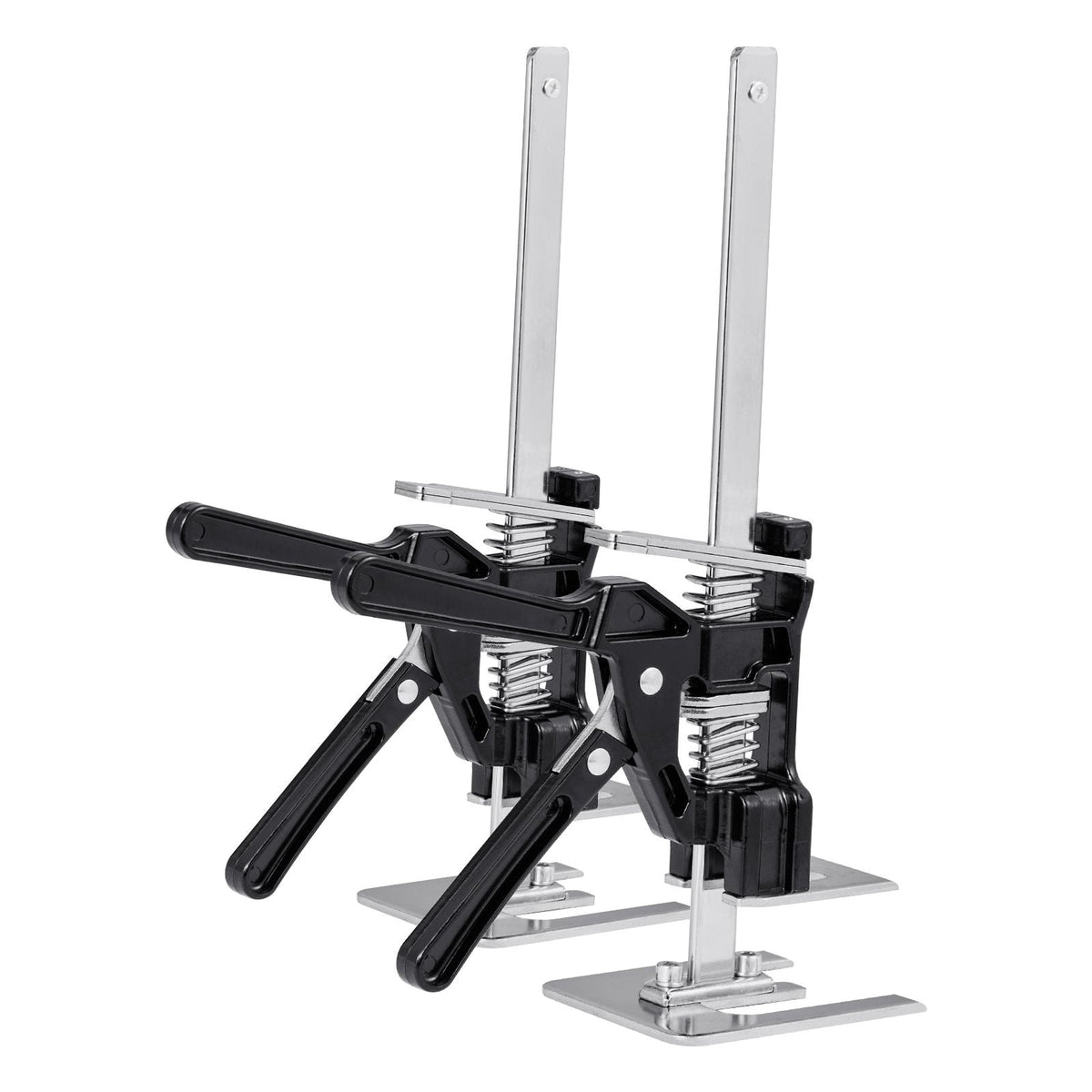 Labor Saving Arm Jack, 2 PCS 330 lbs Bearing Capacity, Lifting up to 7.1", Metal Hand Lifting Jack Tool with Magnetic Level, Adjustable Height, for Door, Window, Furniture, Woodworking, Black