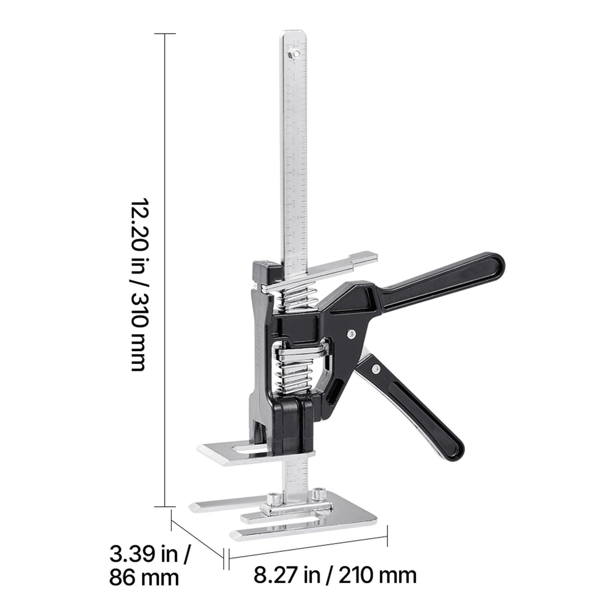 Labor Saving Arm Jack, 2 PCS 330 lbs Bearing Capacity, Lifting up to 7.1", Metal Hand Lifting Jack Tool with Magnetic Level, Adjustable Height, for Door, Window, Furniture, Woodworking, Black