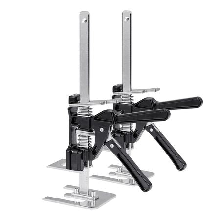 Labor Saving Arm Jack, 2 PCS 330 lbs Bearing Capacity, Lifting up to 7.1", Metal Hand Lifting Jack Tool with Magnetic Level, Adjustable Height, for Door, Window, Furniture, Woodworking, Black