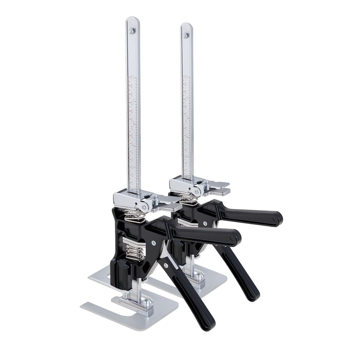 Labor Saving Arm Jack, 2 PCS 440 lbs Bearing Capacity, Lifting up to 9.3", Metal Hand Lifting Jack Tool with Magnetic Level, 2 Adjustment Modes, for Door, Window, Furniture, Woodworking, Black