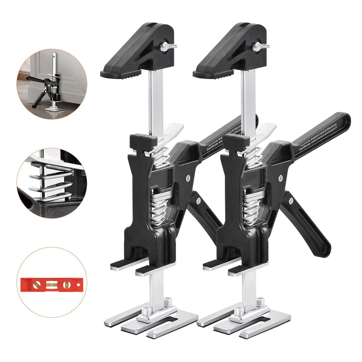 Labor Saving Arm Jack, 2 PCS Bearing Capacity 200 lbs, Lifting up to 4.7", Hand Lifting Jack Tool with Magnetic Level, Door Panel Lifting Cabinet Jack for Door, Window, Furniture, Woodworking
