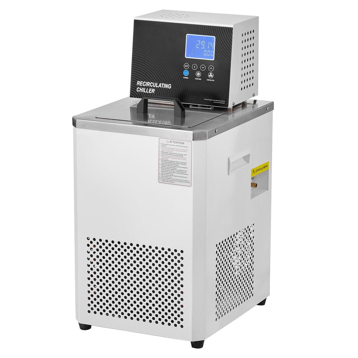 Laboratory Chiller Circulator, 6L Chiller Lab Low Temperature Cooling Liquid, -4 to 212 F Circulator Pump Chiller, LCD Display, 304 Stainless Steel Water Bath Recirculating Water Cooling Chiller