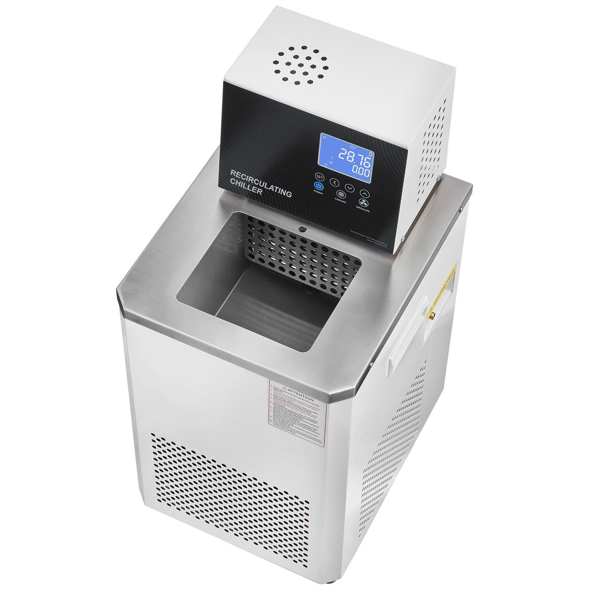 Laboratory Chiller Circulator, 6L Chiller Lab Low Temperature Cooling Liquid, 23 - 212 F Circulator Pump Chiller, LCD Display, 304 Stainless Steel Water Bath Recirculating Water Cooling Chiller