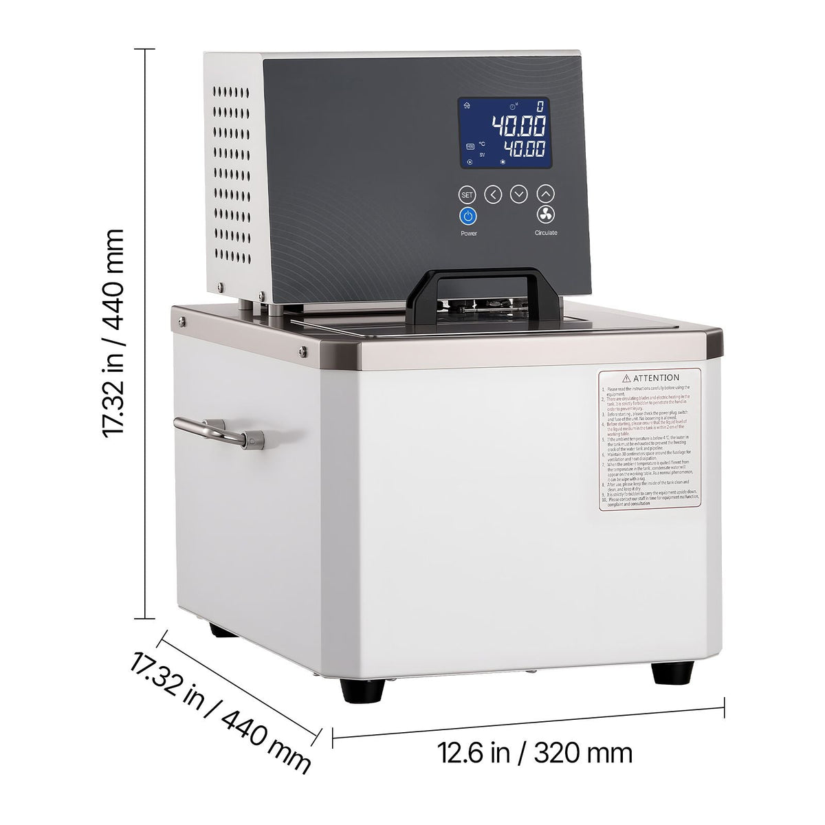 Laboratory High-Temperature Circulating Oil Bath, Up to 100 Celsius/212 Fahrenheit, 6 L Lab Constant Temp Heating Tank, 0.05 Celsius High Precision, Internal and External Dual Circulation