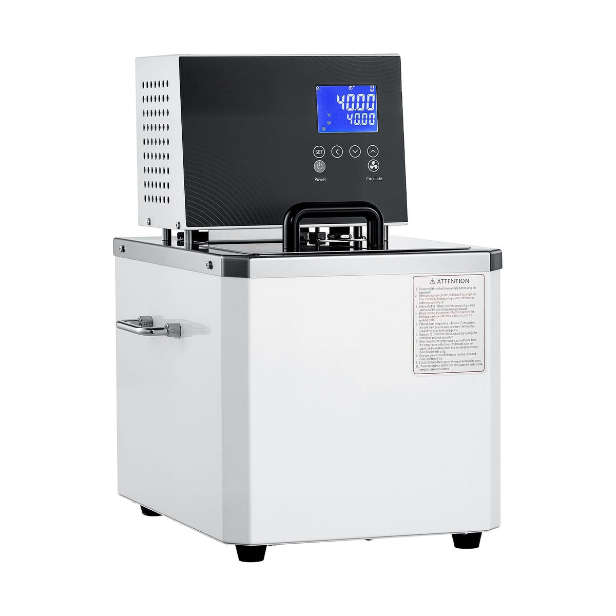 Laboratory High-Temperature Circulating Oil Bath, Up to 300 Celsius/572 Fahrenheit, 10 L Lab Constant Temp Heating Tank, 0.1 Celsius High Precision, Internal and External Dual Circulation