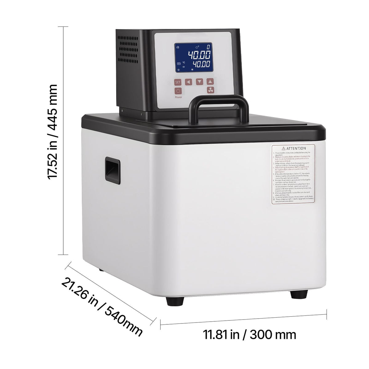 Laboratory High-Temperature Circulating Oil Bath, Up to 300 Celsius/572 Fahrenheit, 15 L Lab Constant Temp Heating Tank, 0.1 Celsius High Precision, Internal and External Dual Circulation