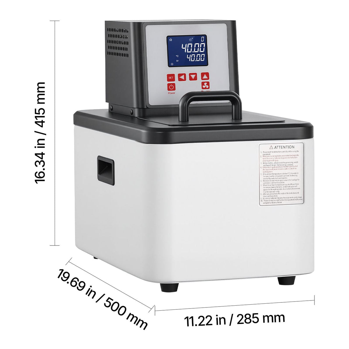 Laboratory High-Temperature Circulating Oil Bath, Up to 300 Celsius/572 Fahrenheit, 6 L Lab Constant Temp Heating Tank, 0.1 Celsius High Precision, Internal and External Dual Circulation