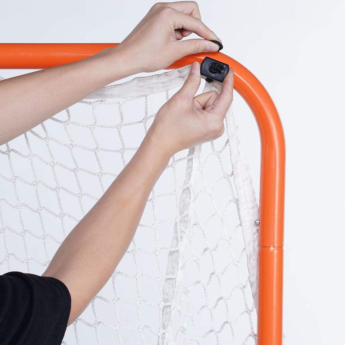 Lacrosse Goal, 6' x 6' Lacrosse Net, Steel Frame Backyard Lacrosse Training Equipment, Portable Lacrosse Goal with Carry Bag, Quick & Easy Setup, Perfect for Youth Adult Training, Orange