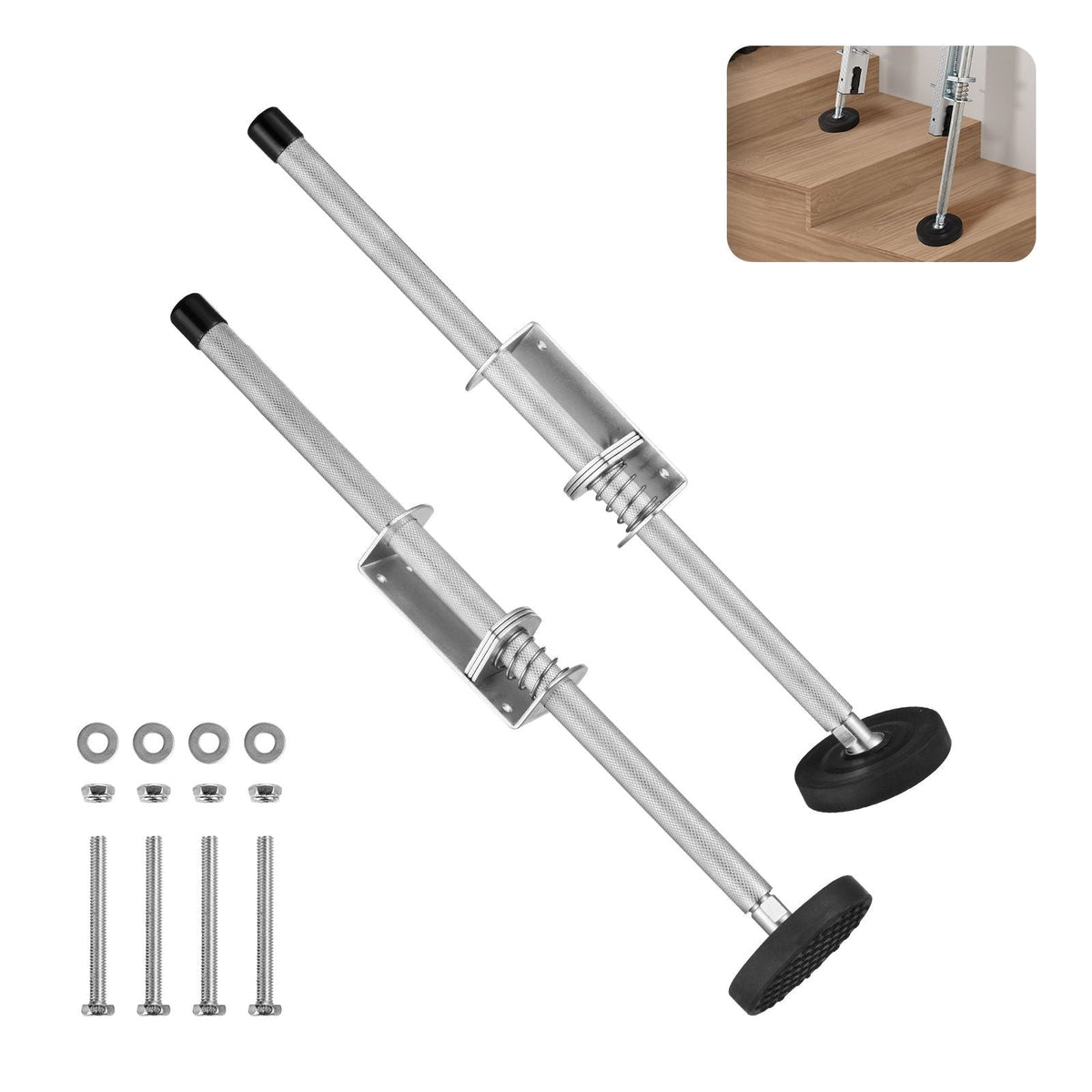 Ladder Levler, 23.4 inch Steel 550lbs Load Ladder Leveling Tool, Pitch Hopper, Stair Ladder Stabilizer with Storage, Easy to Use for All Surfaces,Extension Ladder Accessories for Uneven Ground