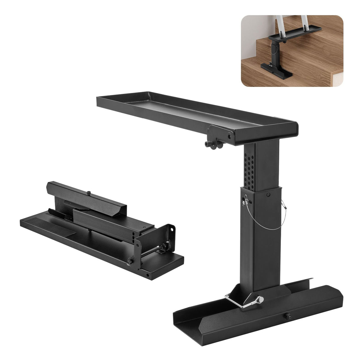 Ladder Levler, 23.4 L x 11.4-18 in H Support Surface, Steel Ladder Leveling Tool, Folding Pitch Hopper, Stair Ladder Stabilizer Easy to Use,Extension Ladder Accessories for Uneven Ground