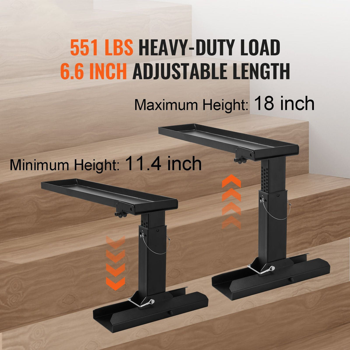 Ladder Levler, 23.4 L x 11.4-18 in H Support Surface, Steel Ladder Leveling Tool, Folding Pitch Hopper, Stair Ladder Stabilizer Easy to Use,Extension Ladder Accessories for Uneven Ground