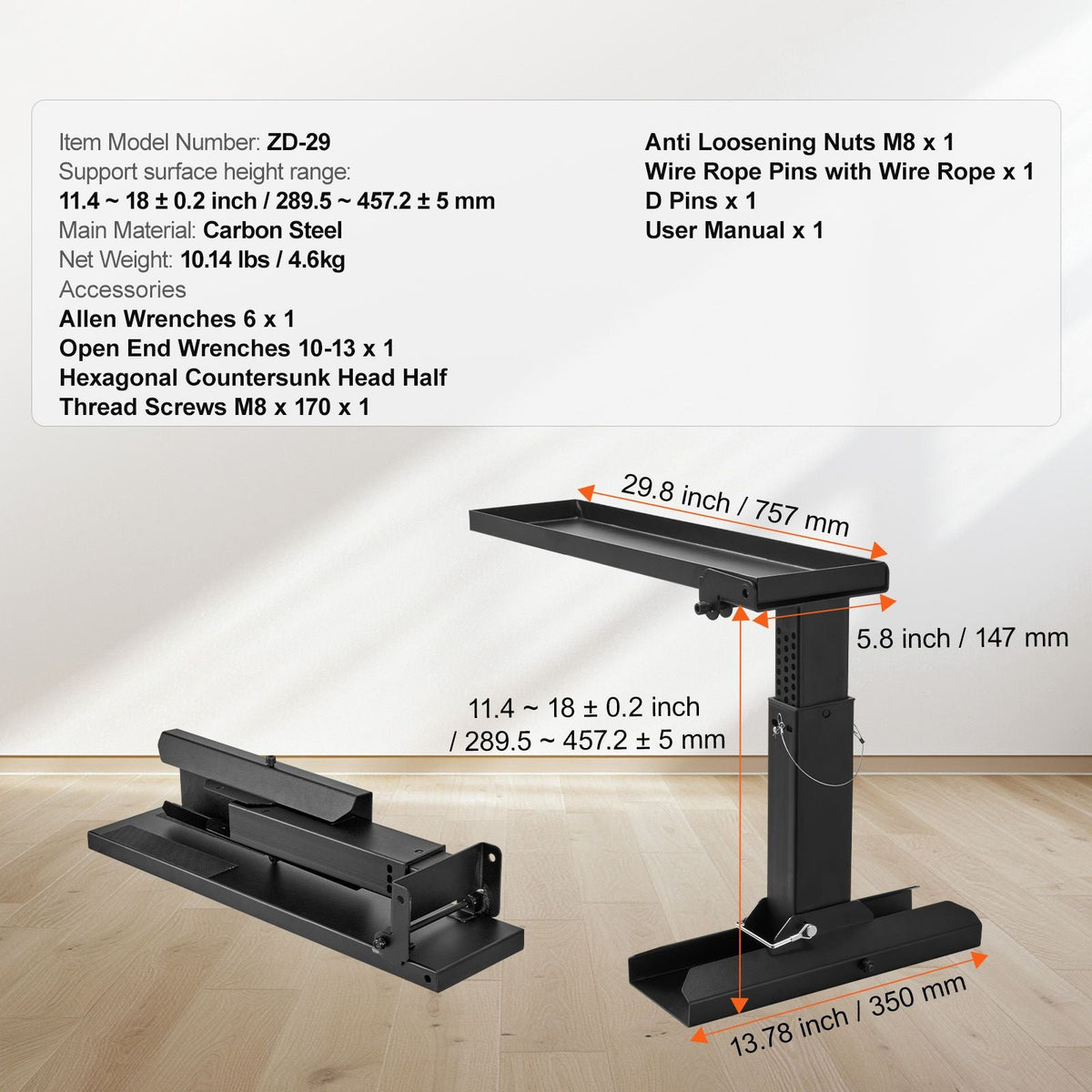 Ladder Levler, 29.8 L x 11.4-18 in H Support Surface, Steel Ladder Leveling Tool, Folding Pitch Hopper, Stair Ladder Stabilizer Easy to Use,Extension Ladder Accessories for Uneven Ground