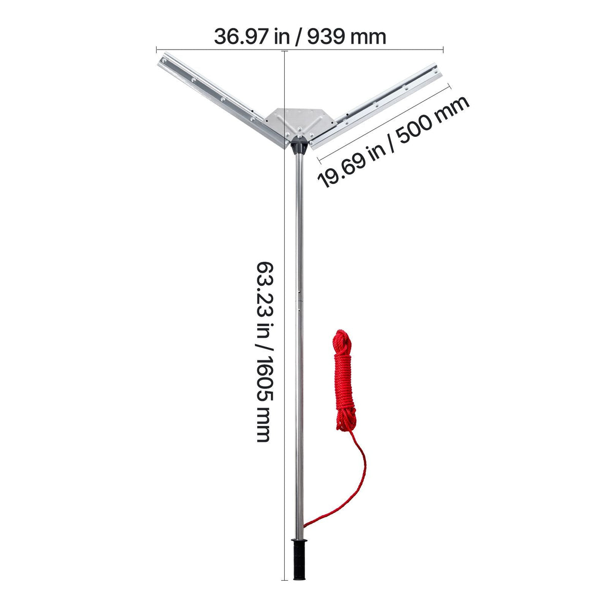 Lake Weed Cutter, Pond Aquatic Plant Cutting Tool with 37 in Max. Cut Width, Sharp and Heavy-Duty Steel Blades, Pond Rake with 30 ft Throw Rope, for Cattail, Phragmites, Lilly Pads & Chara