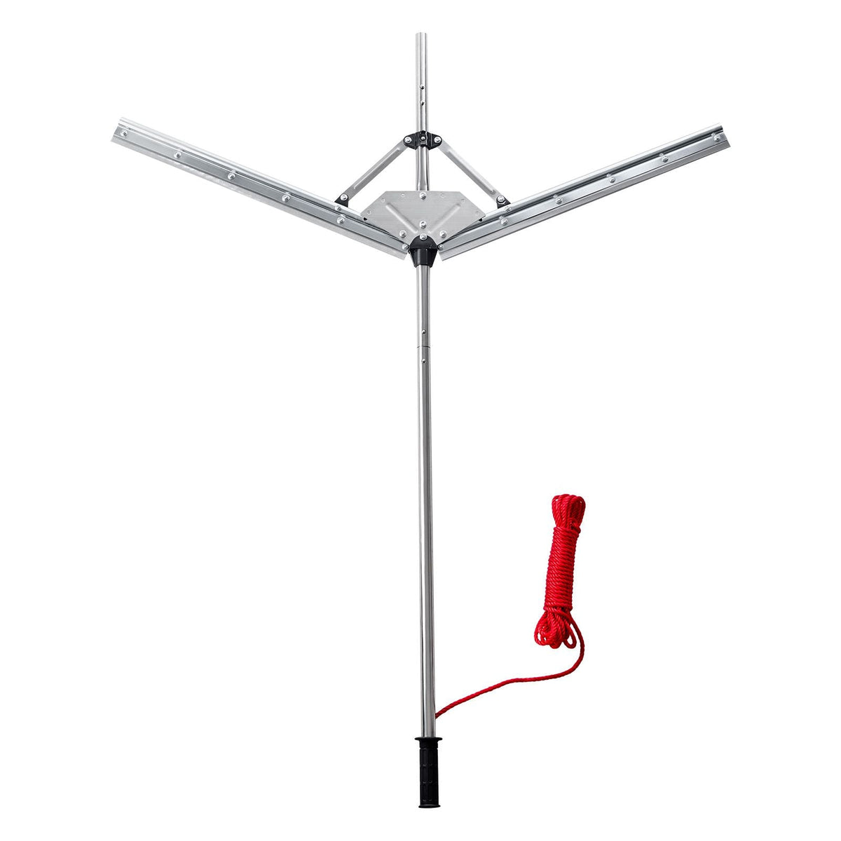 Lake Weed Cutter, Pond Aquatic Plant Cutting Tool with 48 in Max. Cut Width, Sharp and Heavy-Duty Steel Blades, Pond Rake with 30 ft Throw Rope, for Cattail, Phragmites, Lilly Pads & Chara