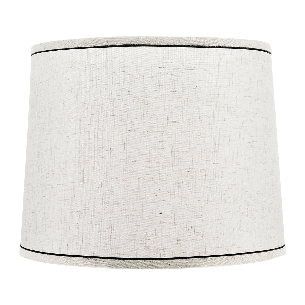 Lamp Shade 2 Set, 11 in Top x 13 in Bottom x 10 in High (Spider Fitter), Medium Lampshade with Harp, Replacement Lamp Shade for Table & Floor Lamps Pendant Lights, Light Linen with Black Edge