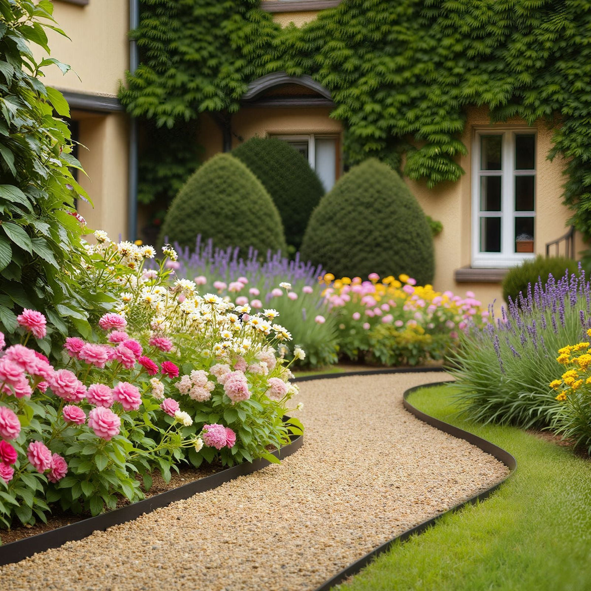 Landscape Edging, 100 ft x 1.5 in Plastic Garden Border Edging with 120 Spikes, No Dig, Flexible Lawn Edgings Roll, UV-Resistant Mini Fence Borders Pathway Edgings for Flower Beds Yard Paver