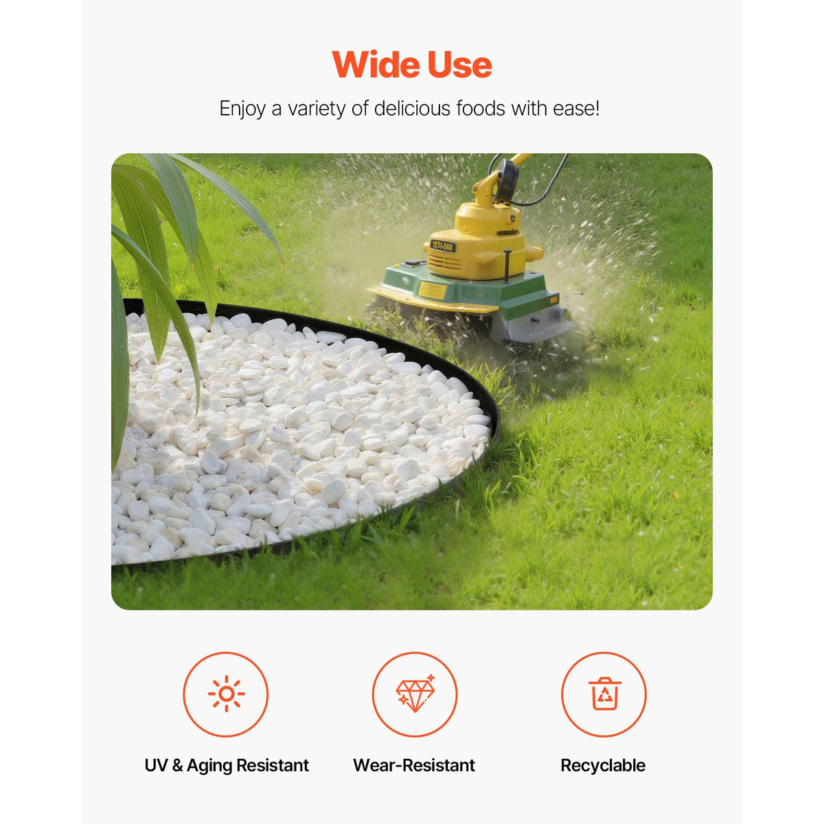 Landscape Edging, 20 ft x 2 in Plastic Garden Border Edging with 120 Spikes, No Dig, Flexible Lawn Edgings Roll, UV-Resistant Mini Fence Borders Pathway Edgings for Flower Beds Yard Paver