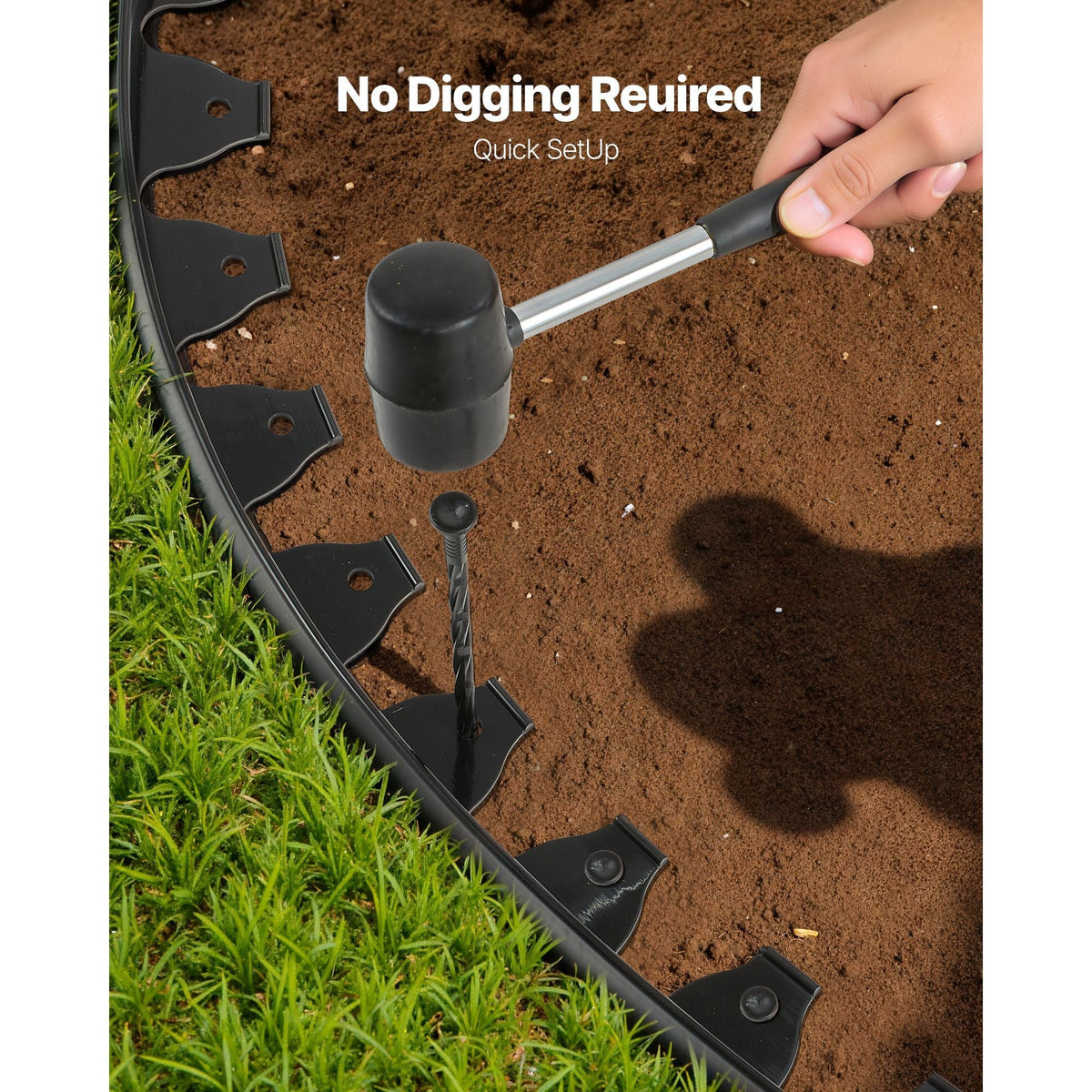 Landscape Edging Border, 10Pcs 6 ft x 1.6 in Plastic Garden Edging with 60 Spikes, Sun-Resistant Flowerbed Borders, DIY Layout, No Dig Garden Edger Border Divider for Lawn Edgings for Yard