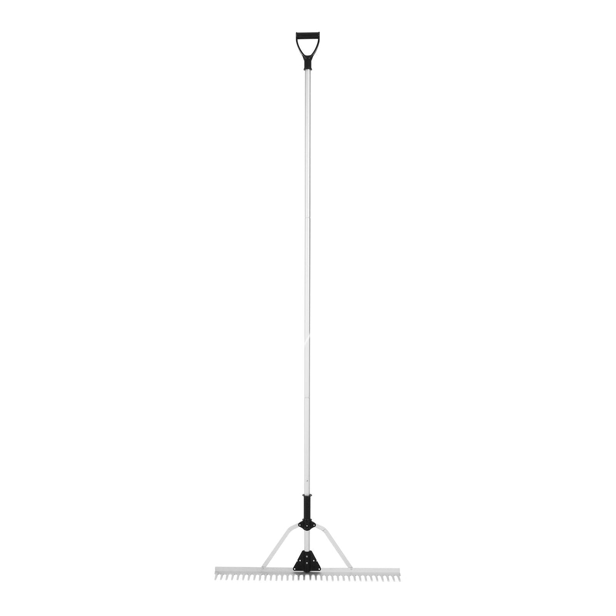 Landscape Rake, 36" Head Aluminum Landscape Rake, Lake Weed Rake with 102.36" Adjustable Extension Handle, Rope and Float, for Loosening Soil, Lawn Care, Weeding Lake, Garden, Pond