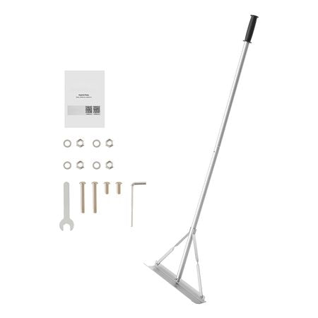 Landscape Rake, 60 inch Handle 20 inch Wide Head, Large Heavy Duty Aluminum Landscaping Level, Asphalt Rake Tool for Asphalt & Land Leveling, Concrete Paving, Sand Flattening, No Teeth