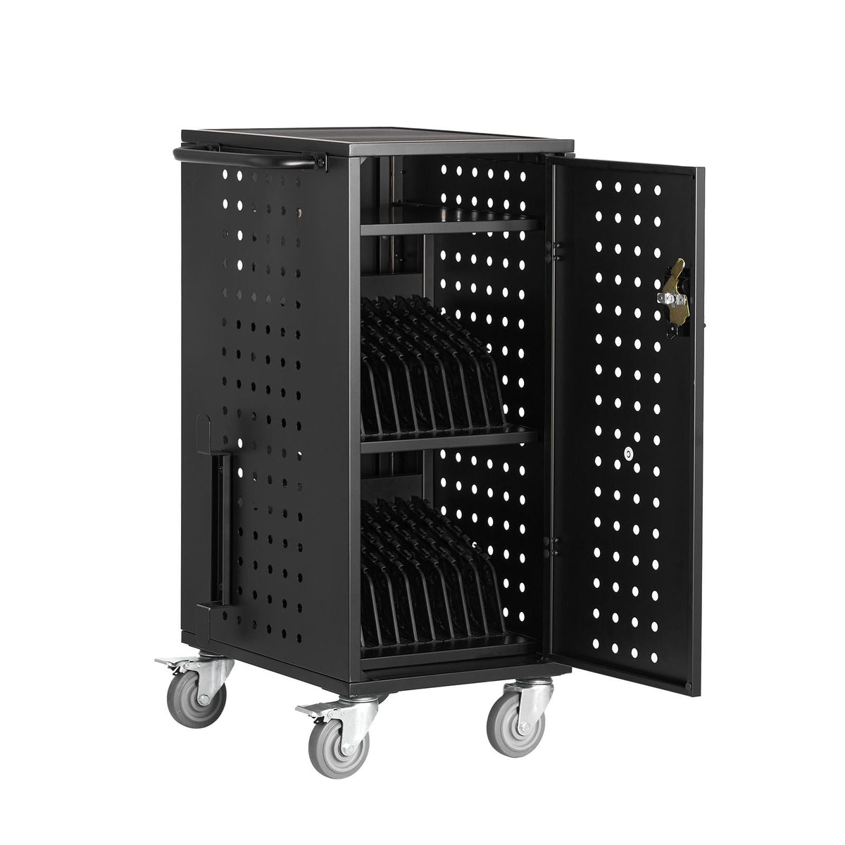 Laptop Cart, 20 Device Mobile Charging Cart, Up to 15.6 in Screen Size, Office and Classroom Mobile Charging Cart, for Chromebook, Tablet and Laptop