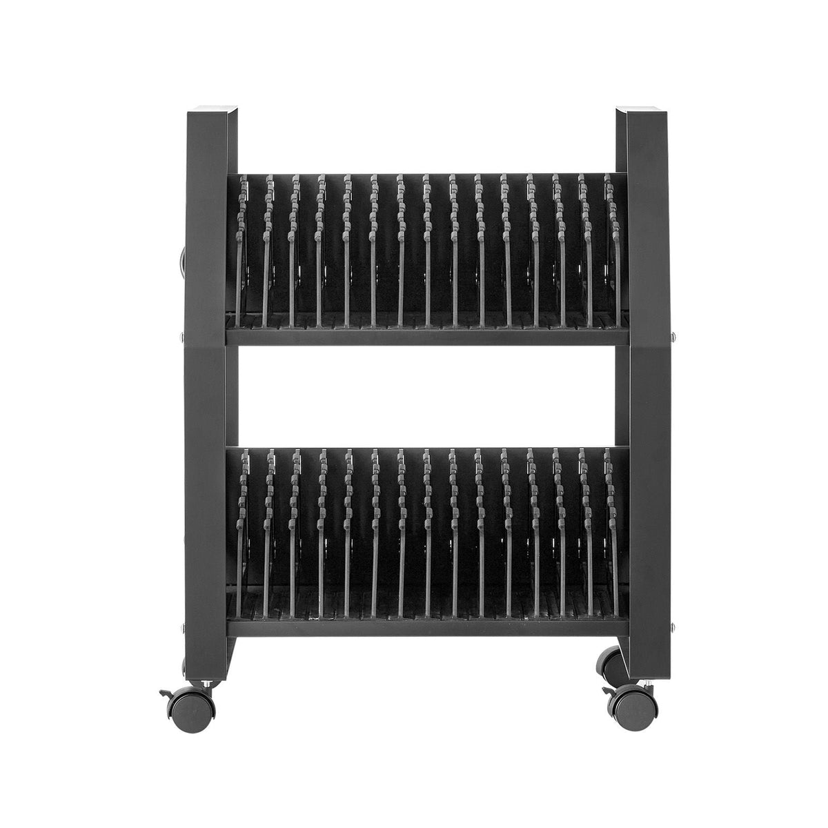 Laptop Charging Cart, 32 Devices Mobile Open Charging Station with Wheels, for Tablet and Laptop Up to 15.6 in Screen Size, Easy Access Slots, Surge Control, for Office, Classroom, Library