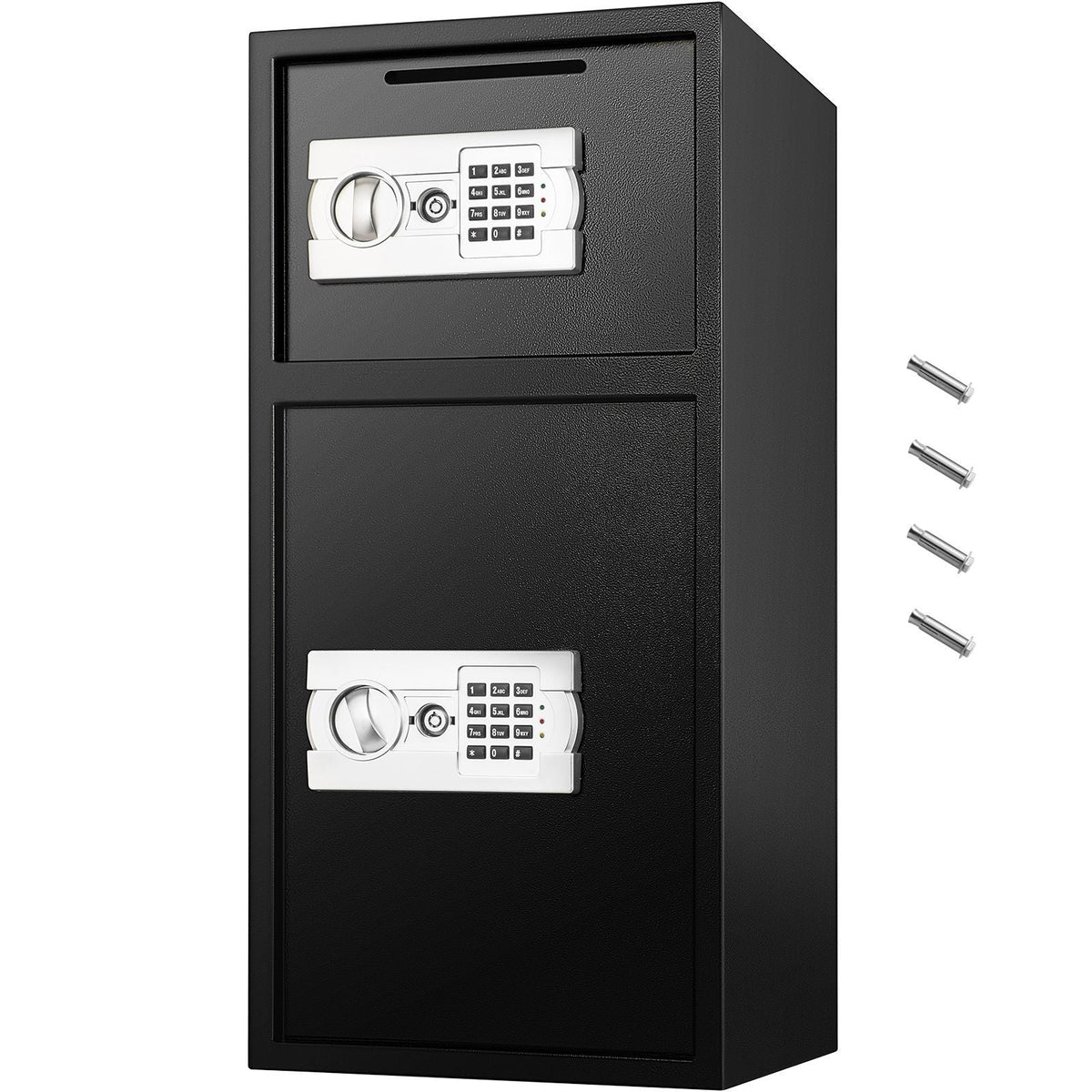 Large Double Door Security Safe Box 2.6 Cubic Feet Steel Safe Box Strong Box with Digital Lock for Money Gun Jewelry Black
