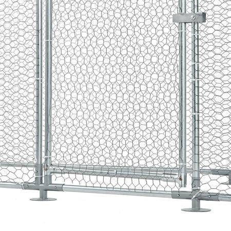 Large Metal Chicken Coop,9.8 x 3.3 x 6.6 ft, Walk-in Chicken Run House with Waterproof Cover & Sturdy Frame, Spire Roof Poultry Cage Duck Pen for Rabbit Hen Goose Outdoor Backyard Farm Use