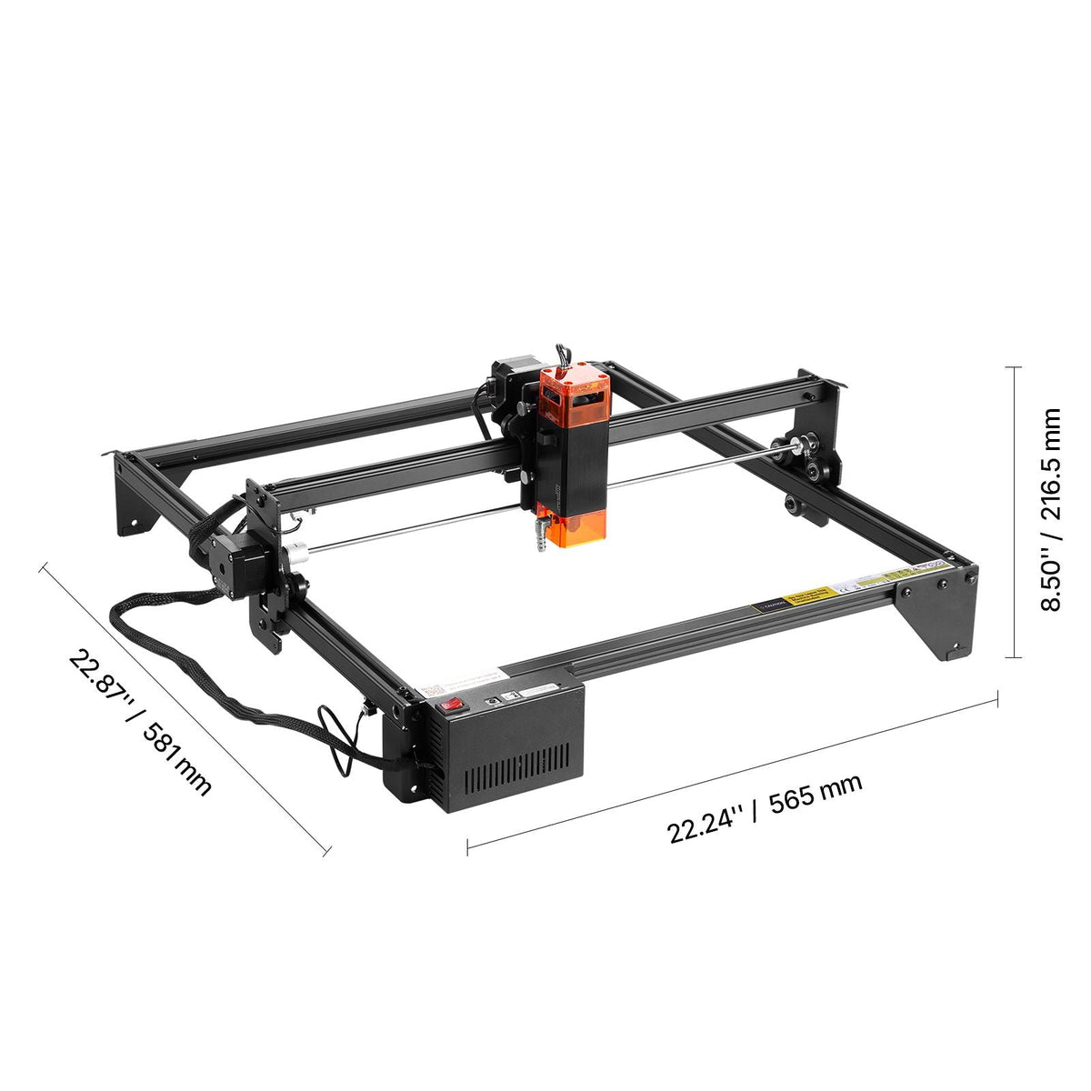 Laser Engraver, 10W Output, Laser Engraving Cutter Machine, 14.9 x 15.7 in/38 x 40 cm Working Area, 10000 mm/min Movement Speed, Compressed Spot with Eye Protection, for Wood, Certain Metal