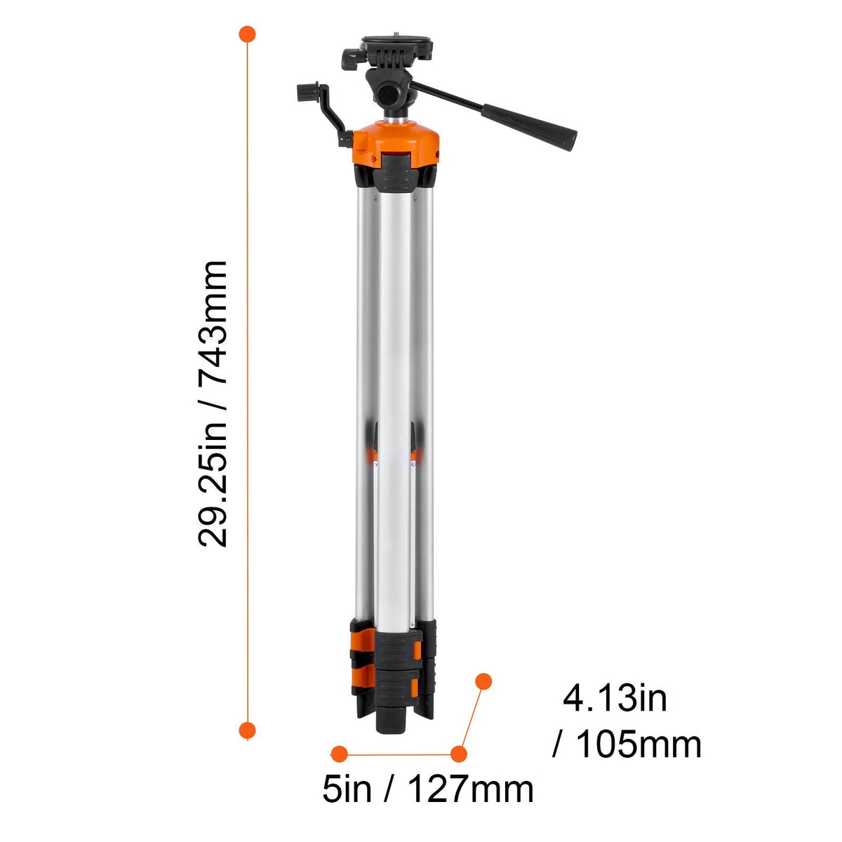 Laser Level Tripod, ¼ x 20 Thread Mount, 27.36-68.11 inch Height Adjustment with Integrated Level Bubble Lightweight Laser Scanner Stand, Retractable Legs Aluminum Tripod for Stable Measurement