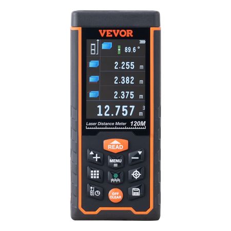 Laser Measure, 400 ft, ±1/16'' Accuracy Laser Distance Measure with 100-Group Storage, ft/m/in/ft+in, 2.4'' Colorlit LCD Screen Laser Meter, Pythagorean Mode, Measure Distance, Area and Volume