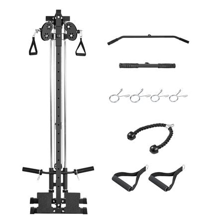 LAT Pull Down Machine, 3-in-1 Row Cable Machine, Cable Machines Home Gym with 18-Level Height Adjustment, Wall-Mount Design, Load 500 lbs Lat Tower for Full-Body Workouts, Single-Arm Training