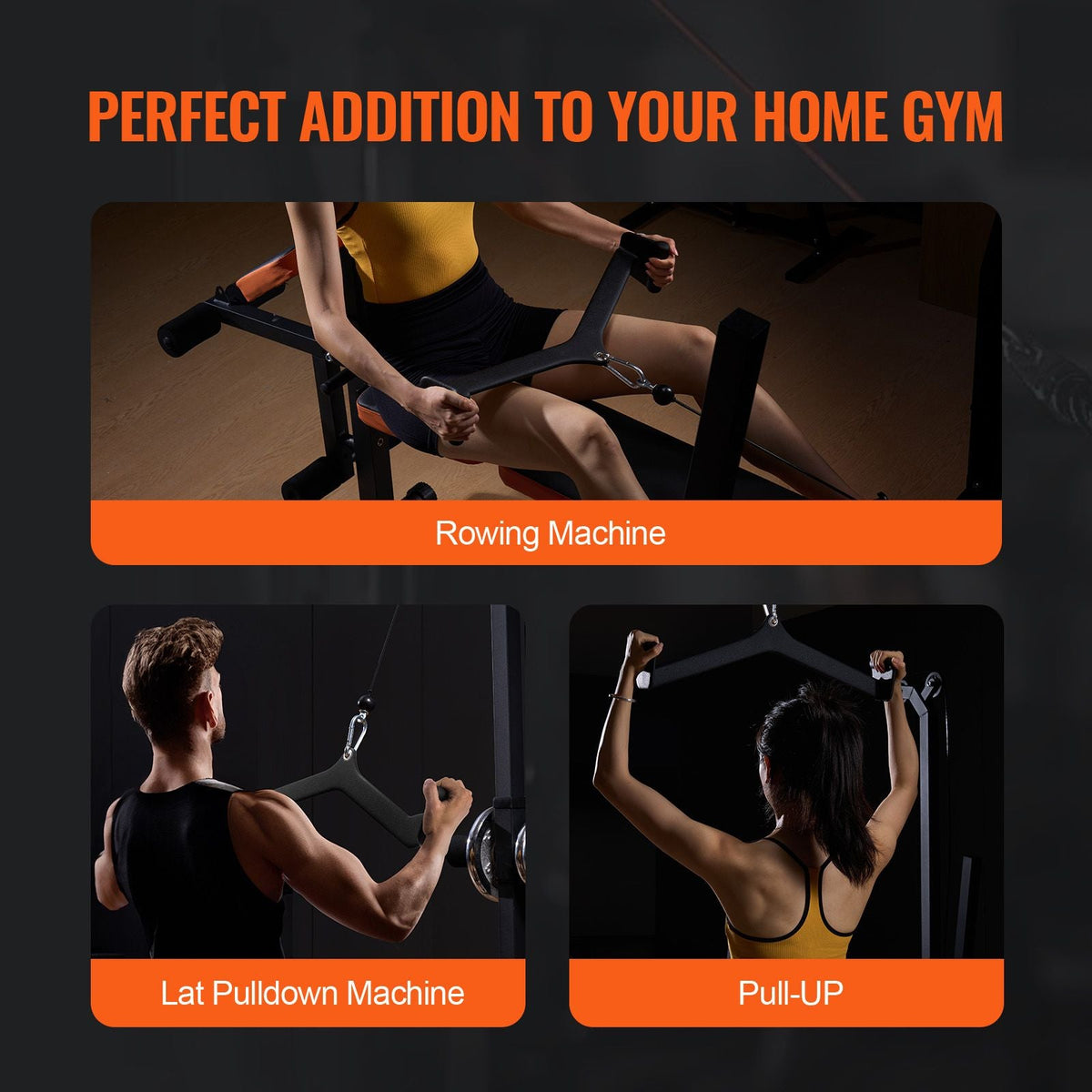 LAT Pulldown Attachment, Cable Machine Rowing V-bar Attachment, Tricep Pull Down Bar, Back Strength Training Rubber Coated Handle Grip, Bicep Curl Tricep Lat Pulldown Bar for Home Gym Fitness
