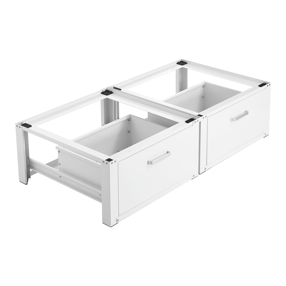 Laundry Pedestal, 14 in Height, Washer and Dryer Pedestals with Drawer, 700 lbs Weight Load Capacity, Non-Slip Feet, Heavy-duty Steel Washing Machine Stand Universal Fit, White, 2 Pack